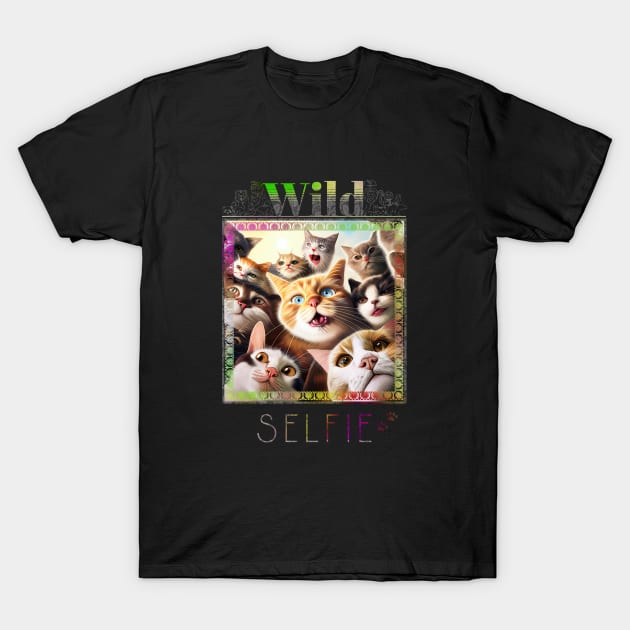 Cat Pet Wild Nature Funny Happy Humor Photo Selfie T-Shirt by Cubebox